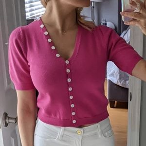 FORE pink sweater with button detailing